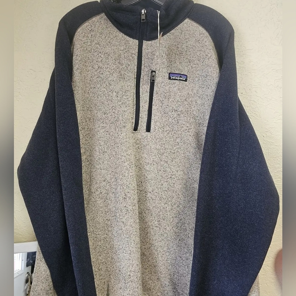 Patagonia Men's Zip-Up Sweater in Gray and Navy